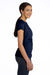LAT 3516 Womens Fine Jersey Short Sleeve Crewneck T-Shirt Navy Blue Side