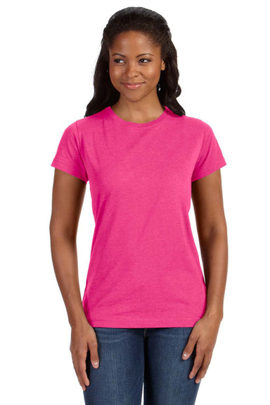 LAT 3516 Fine Jersey Short Sleeve Crewneck T-Shirt Vintage Hot Pink Front