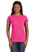LAT 3516 Fine Jersey Short Sleeve Crewneck T-Shirt Vintage Hot Pink Front