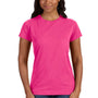 LAT Womens Fine Jersey Short Sleeve Crewneck T-Shirt - Vintage Hot Pink
