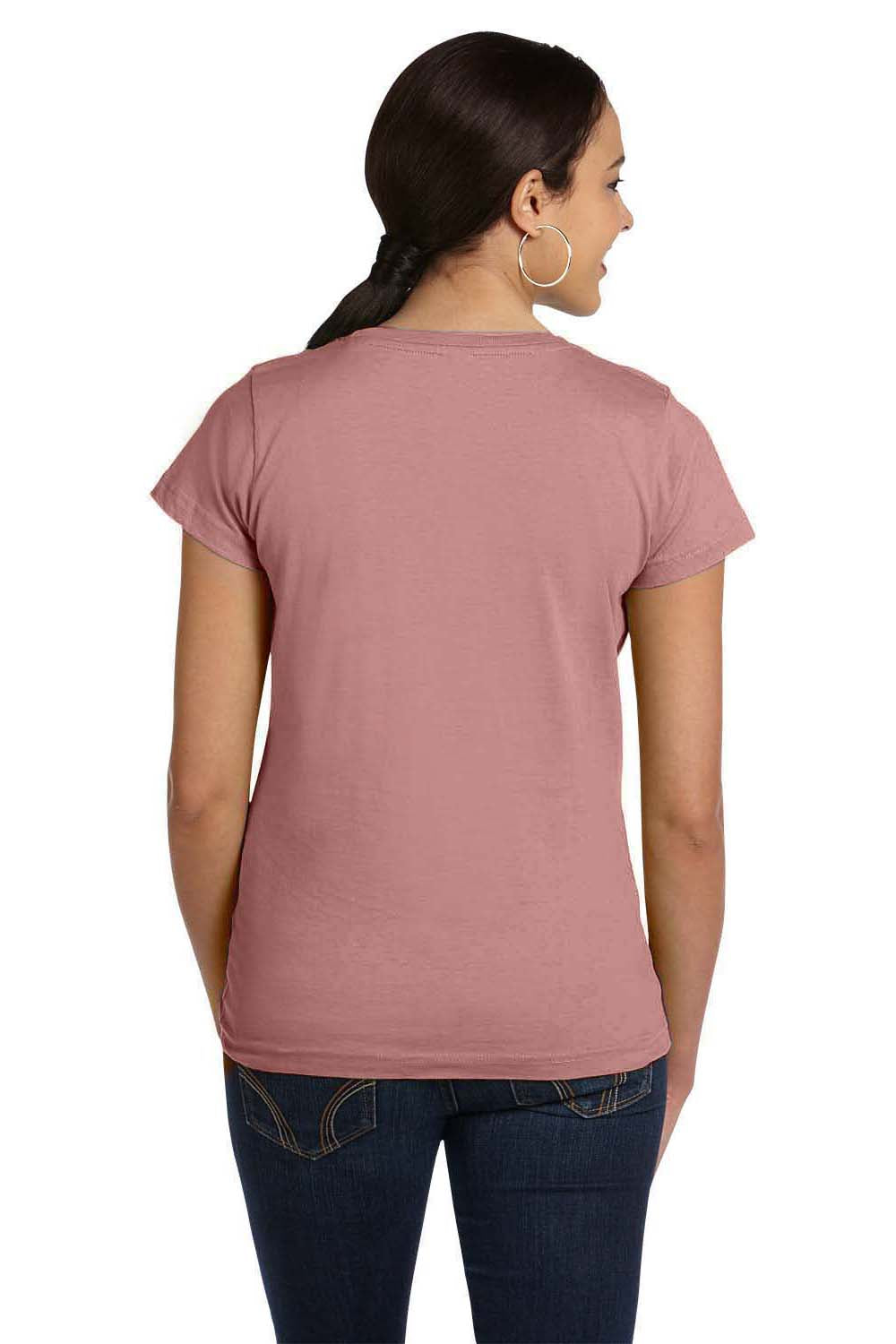 LAT 3516 Fine Jersey Short Sleeve Crewneck T-Shirt Marvelous Pink Back