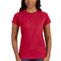 LAT Womens Fine Jersey Short Sleeve Crewneck T-Shirt - Vintage Red