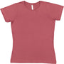 LAT Womens Fine Jersey Short Sleeve Crewneck T-Shirt - Rouge