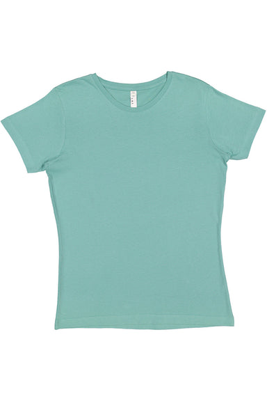 LAT 3516 Womens Fine Jersey Short Sleeve Crewneck T-Shirt Saltwater Green Flat Front