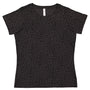 LAT Womens Fine Jersey Short Sleeve Crewneck T-Shirt - Black Leopard