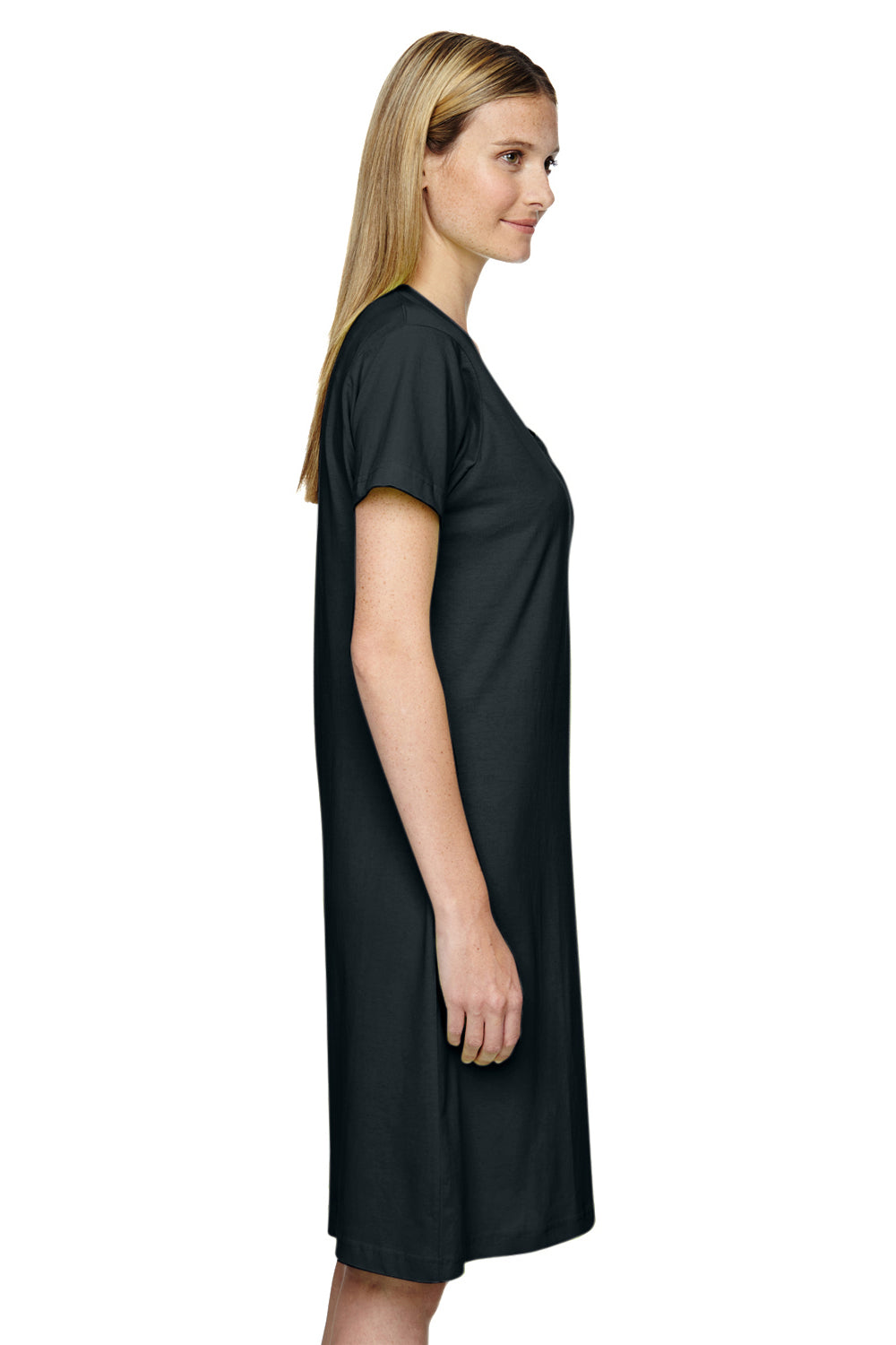 LAT 3522 Womens Short Sleeve T-Shirt Dress Black Side