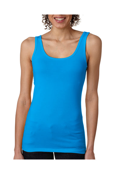 Next Level 3533 Womens Jersey Tank Top Turquoise Blue Front