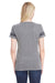 LAT 3537 Womens Fine Jersey Short Sleeve V-Neck T-Shirt Heather Granite Grey/Smoke Grey Back