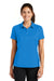 Nike 354064 Womens Dri-Fit Moisture Wicking Short Sleeve Polo Shirt Photo Blue Front