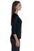 LAT 3577 Womens Premium Jersey 3/4 Sleeve V-Neck T-Shirt Black Side