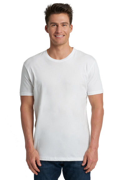 Next Level 3600 Mens Fine Jersey Short Sleeve Crewneck T-Shirt White Front