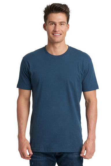 Next Level 3600 Mens Fine Jersey Short Sleeve Crewneck T-Shirt Indigo Blue Front