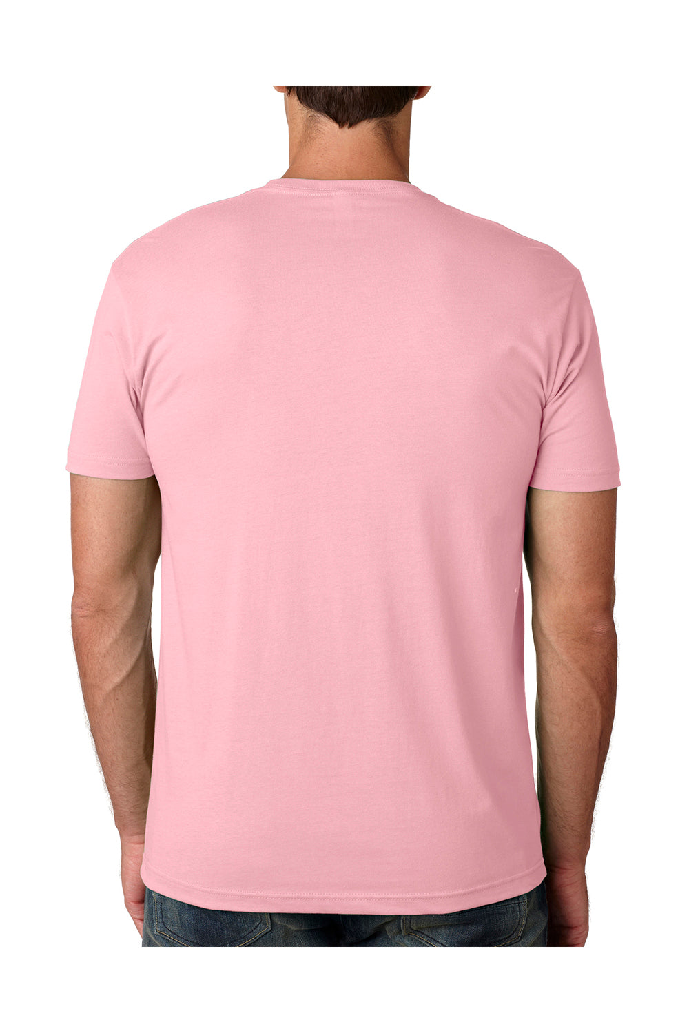 Next Level 3600 Mens Fine Jersey Short Sleeve Crewneck T-Shirt Light Pink Back