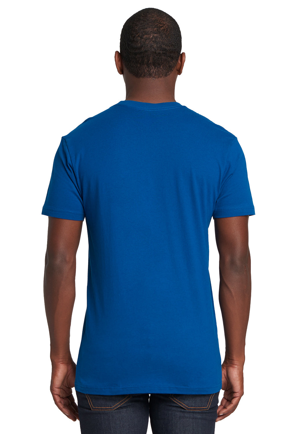 Next Level 3600 Mens Fine Jersey Short Sleeve Crewneck T-Shirt Cool Blue Back