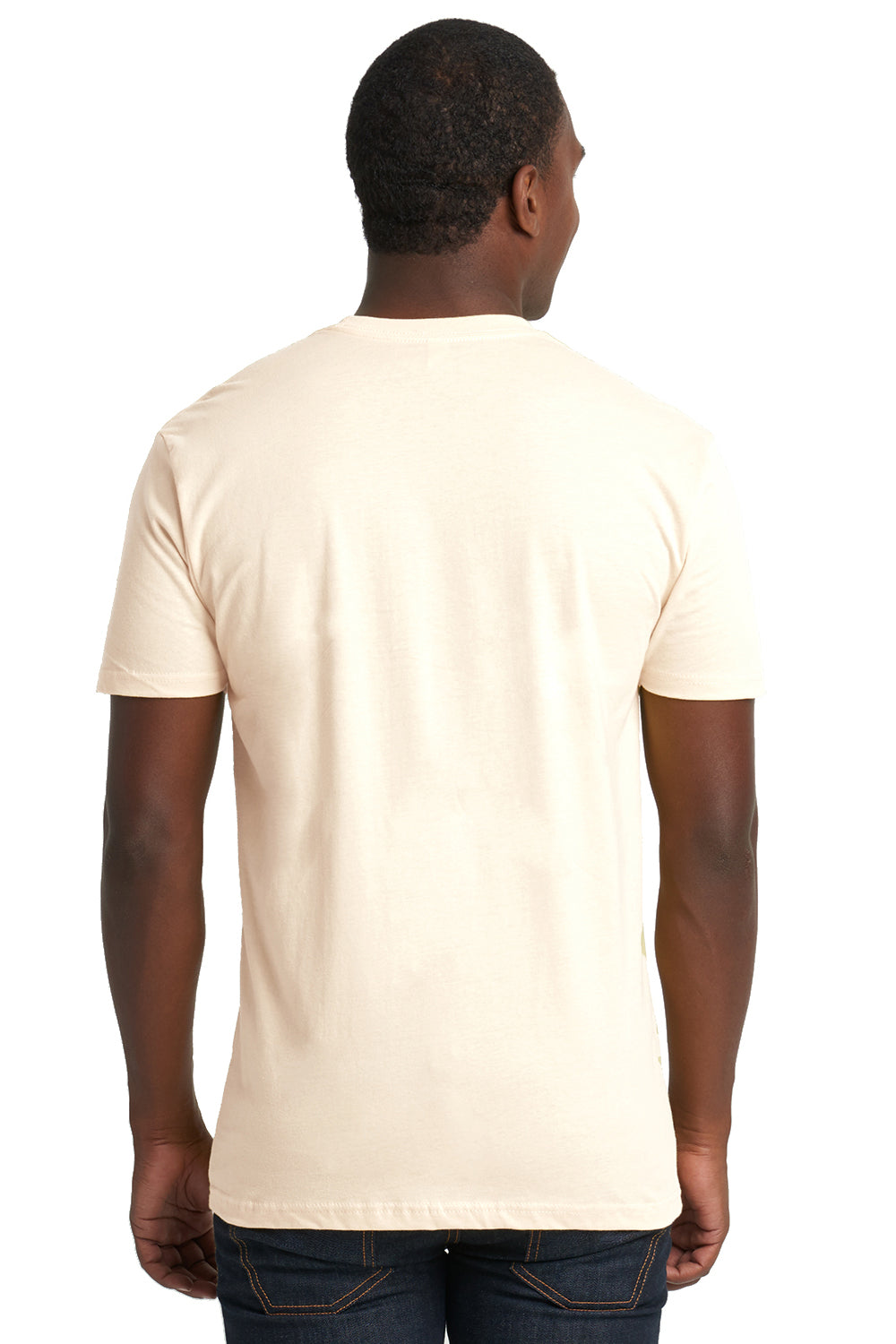 Next Level 3600 Mens Fine Jersey Short Sleeve Crewneck T-Shirt Natural Back