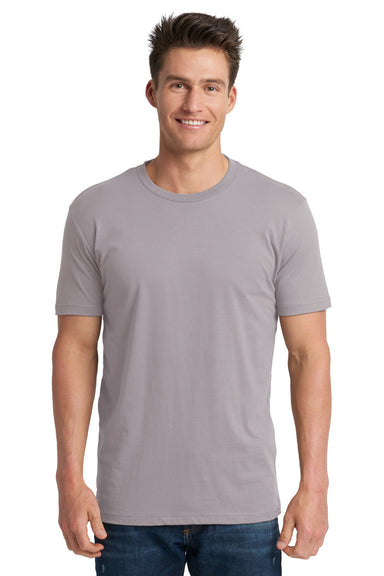 Next Level 3600 Mens Fine Jersey Short Sleeve Crewneck T-Shirt Light Grey Front