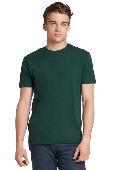 Next Level 3600 Mens Fine Jersey Short Sleeve Crewneck T-Shirt Forest Green Front