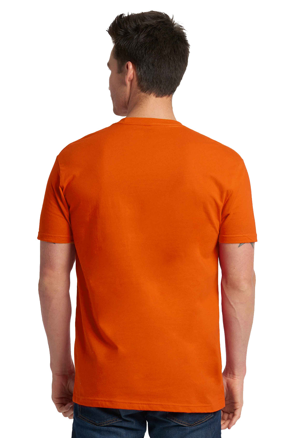 Next Level 3600 Mens Fine Jersey Short Sleeve Crewneck T-Shirt Orange Back