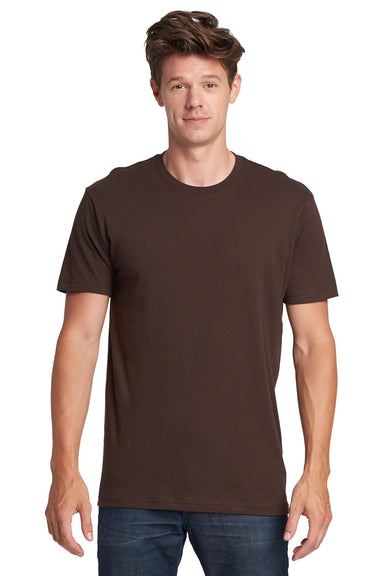 Next Level 3600 Mens Fine Jersey Short Sleeve Crewneck T-Shirt Chocolate Brown Front