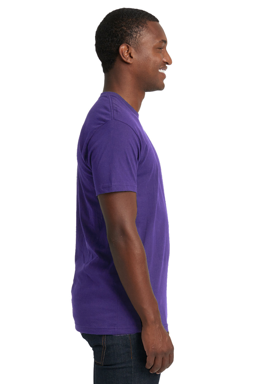 Next Level 3600 Mens Fine Jersey Short Sleeve Crewneck T-Shirt Purple Rush Side