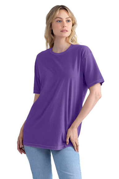 Next Level 3600SW Mens Soft Wash Short Sleeve Crewneck T-Shirt Purple Rush Front