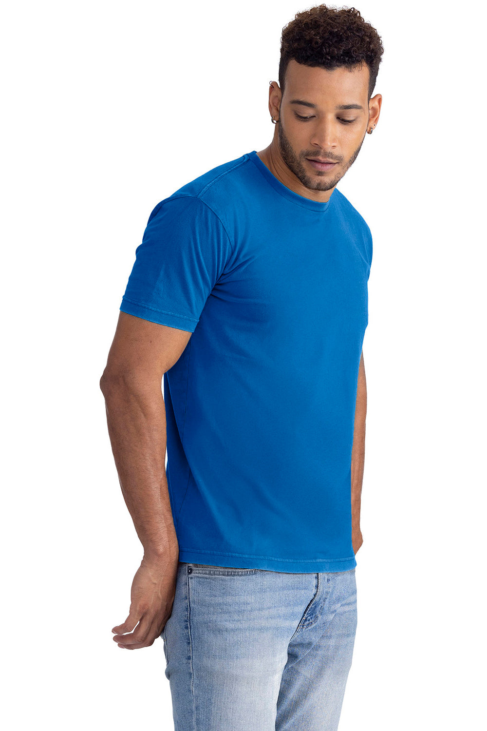 Next Level 3600SW Mens Soft Wash Short Sleeve Crewneck T-Shirt Royal Blue Side