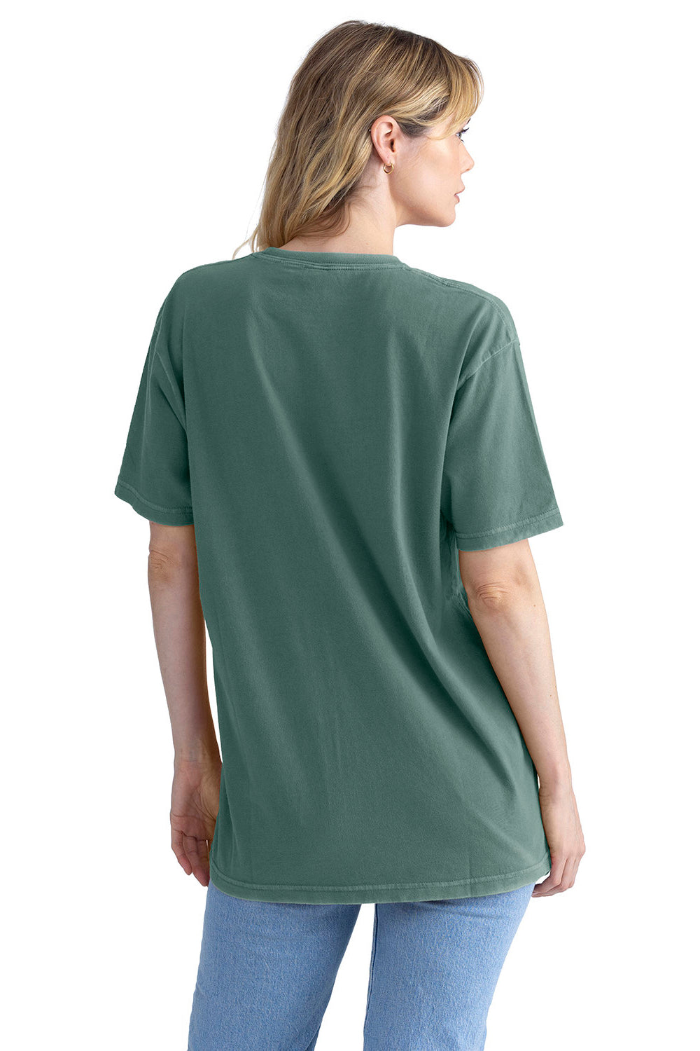 Next Level 3600SW Mens Soft Wash Short Sleeve Crewneck T-Shirt Royal Pine Green Back