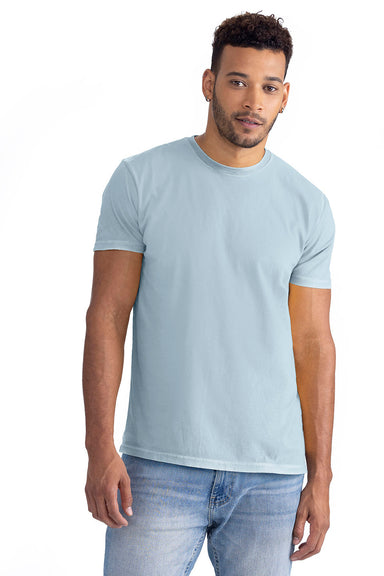 Next Level 3600SW Mens Soft Wash Short Sleeve Crewneck T-Shirt Stonewashed Denim Blue Front