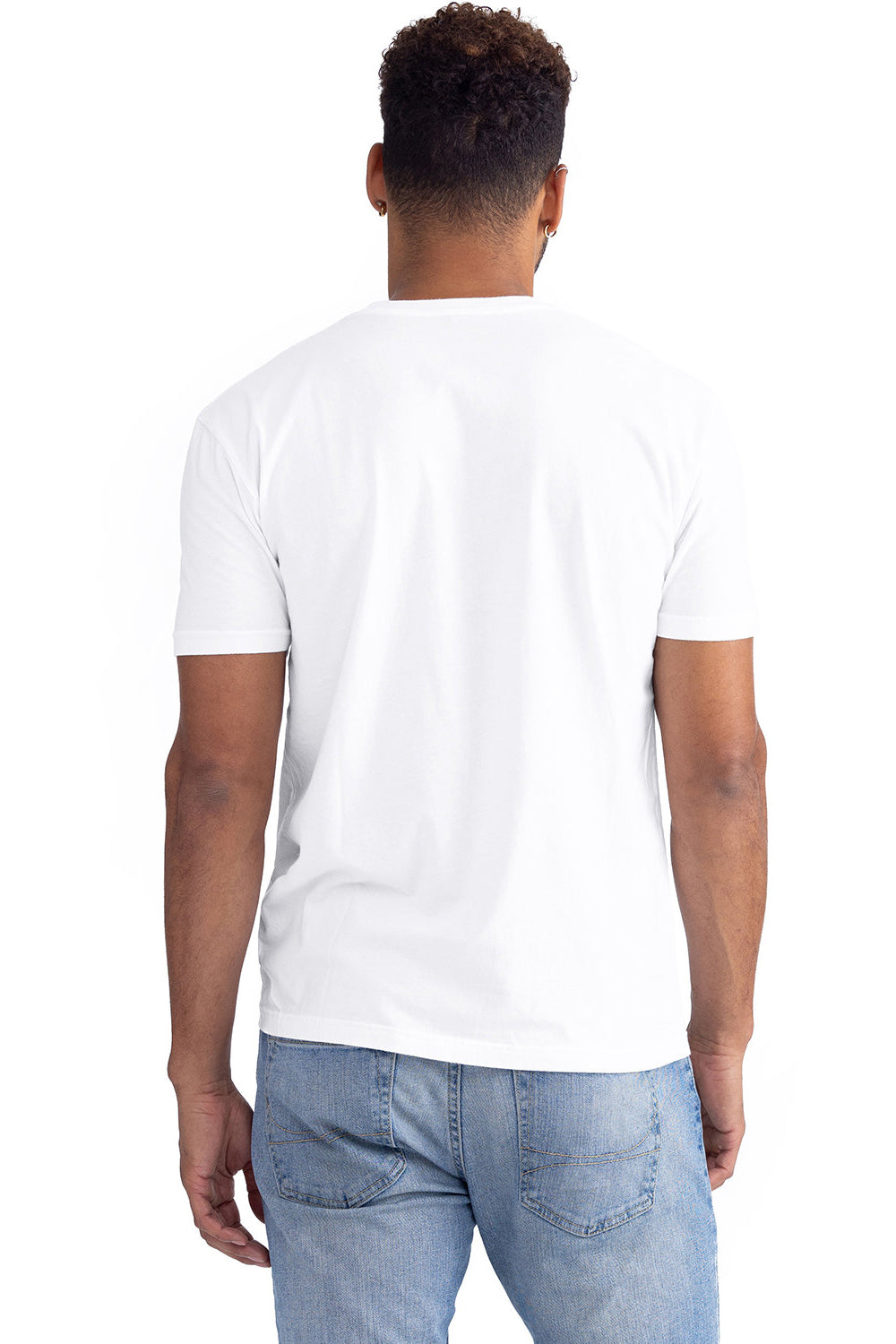 Next Level 3600SW Mens Soft Wash Short Sleeve Crewneck T-Shirt White Back