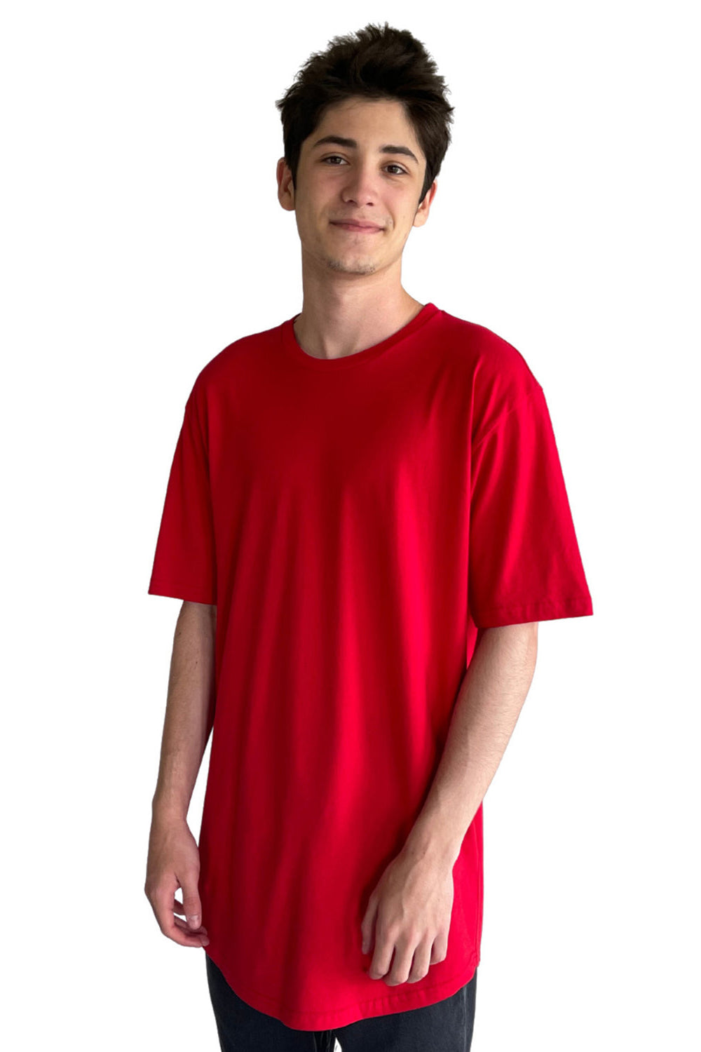 Next Level 3602 Mens Long Body Jersey Short Sleeve Crewneck T-Shirt Red Front