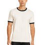 Next Level Mens Fine Jersey Ringer Short Sleeve Crewneck T-Shirt - White/Black