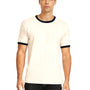 Next Level Mens Fine Jersey Ringer Short Sleeve Crewneck T-Shirt - Natural/Black