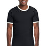 Next Level Mens Fine Jersey Ringer Short Sleeve Crewneck T-Shirt - Black/Natural