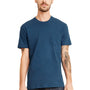 Next Level Mens Fine Jersey Short Sleeve Crewneck T-Shirt w/ Pocket - Cool Blue - Closeout