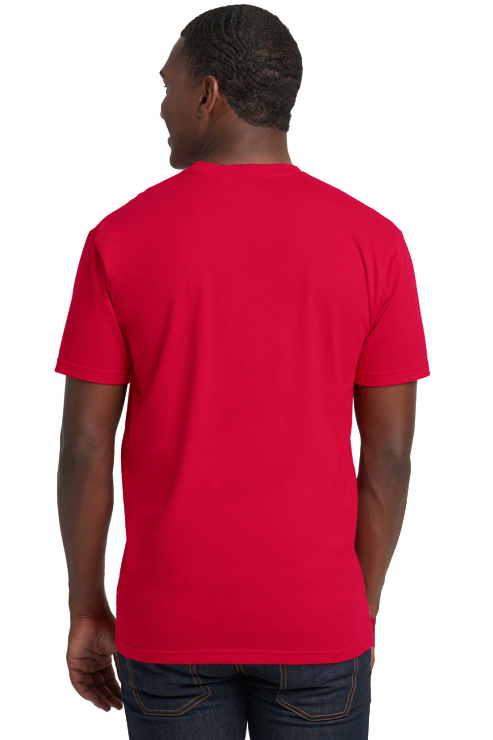 Next Level 3605 Fine Jersey Short Sleeve Crewneck T-Shirt w/ Pocket Red Back