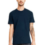 Next Level Mens Fine Jersey Short Sleeve Crewneck T-Shirt w/ Pocket - Midnight Navy Blue