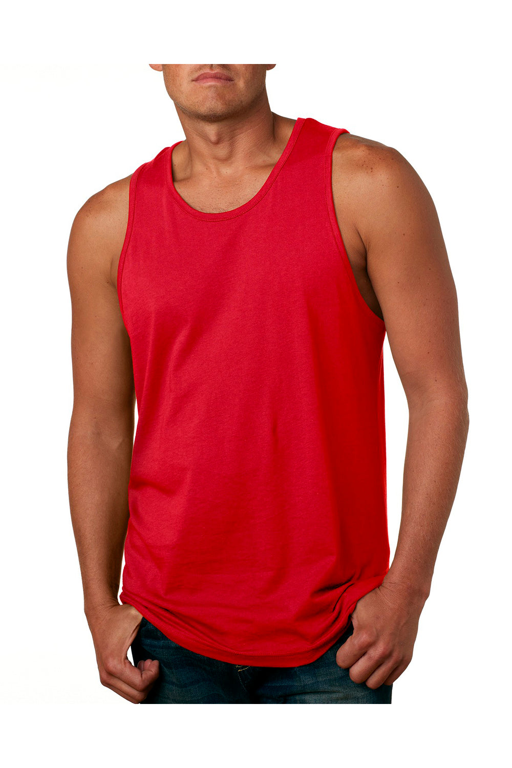 Next Level 3633 Mens Tank Top Red Front