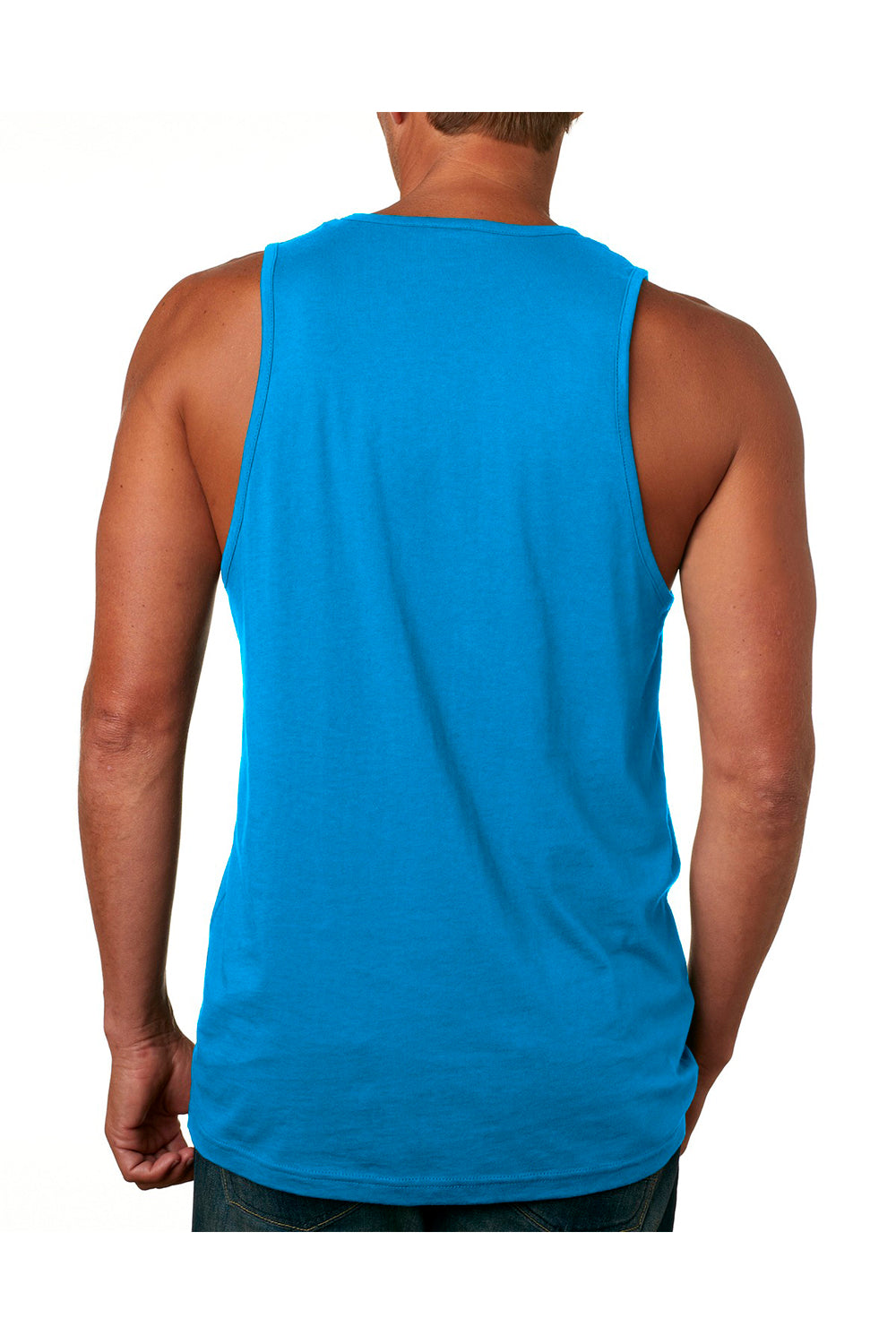 Next Level 3633 Mens Tank Top Turquoise Blue Back