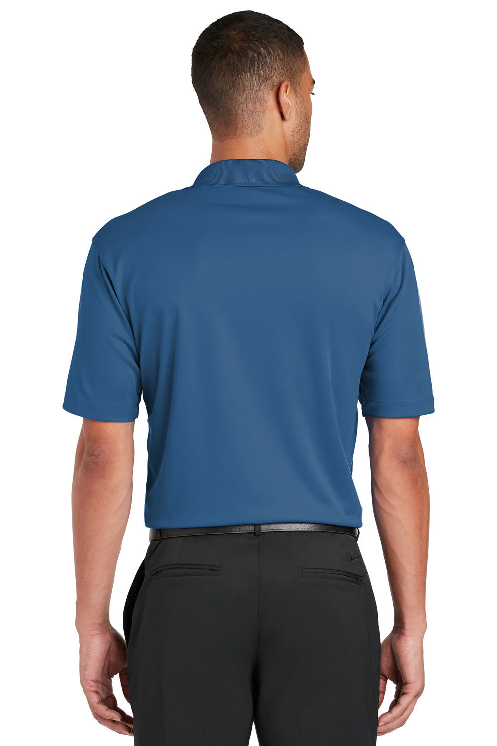Nike 363807 Mens Dri-Fit Moisture Wicking Short Sleeve Polo Shirt Court Blue Back