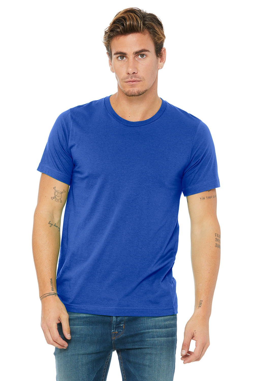 Bella + Canvas 3650 Mens Short Sleeve Crewneck T-Shirt Royal Blue Front