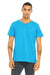 Bella + Canvas 3650 Mens Short Sleeve Crewneck T-Shirt Neon Blue Front