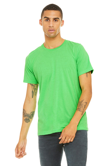 Bella + Canvas 3650 Mens Short Sleeve Crewneck T-Shirt Neon Green Front