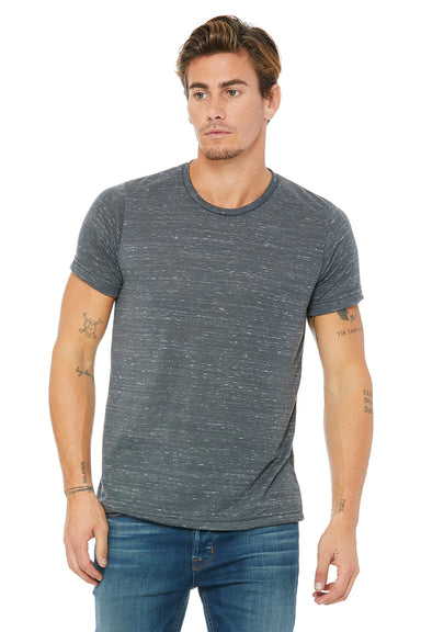 Bella + Canvas 3650 Mens Short Sleeve Crewneck T-Shirt Charcoal Grey Marble Front