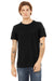 Bella + Canvas 3650 Mens Short Sleeve Crewneck T-Shirt Black Slub Front