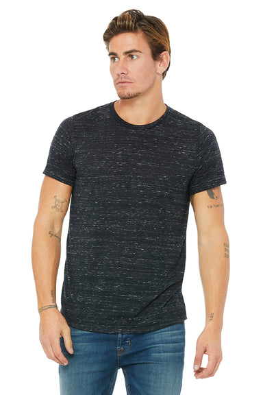 Bella + Canvas 3650 Mens Short Sleeve Crewneck T-Shirt Black Marble Front