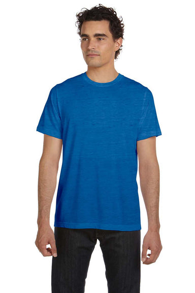Bella + Canvas 3650 Mens Short Sleeve Crewneck T-Shirt Royal Blue Marble Front
