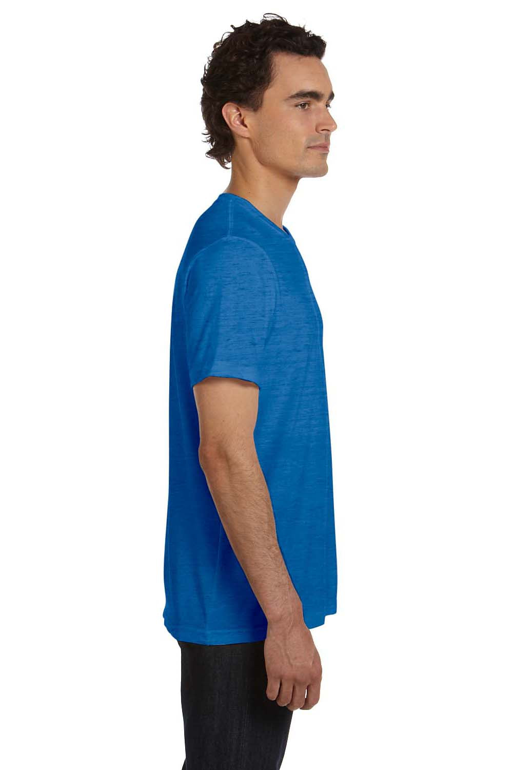 Bella + Canvas 3650 Mens Short Sleeve Crewneck T-Shirt Royal Blue Marble Side