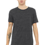 Bella + Canvas Mens Short Sleeve Crewneck T-Shirt - Charcoal Black Slub - Closeout