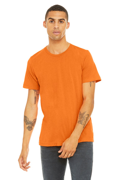Bella + Canvas 3650 Mens Short Sleeve Crewneck T-Shirt Neon Orange Front