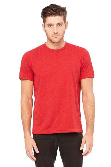 Bella + Canvas 3650 Mens Short Sleeve Crewneck T-Shirt Red Speckled Front